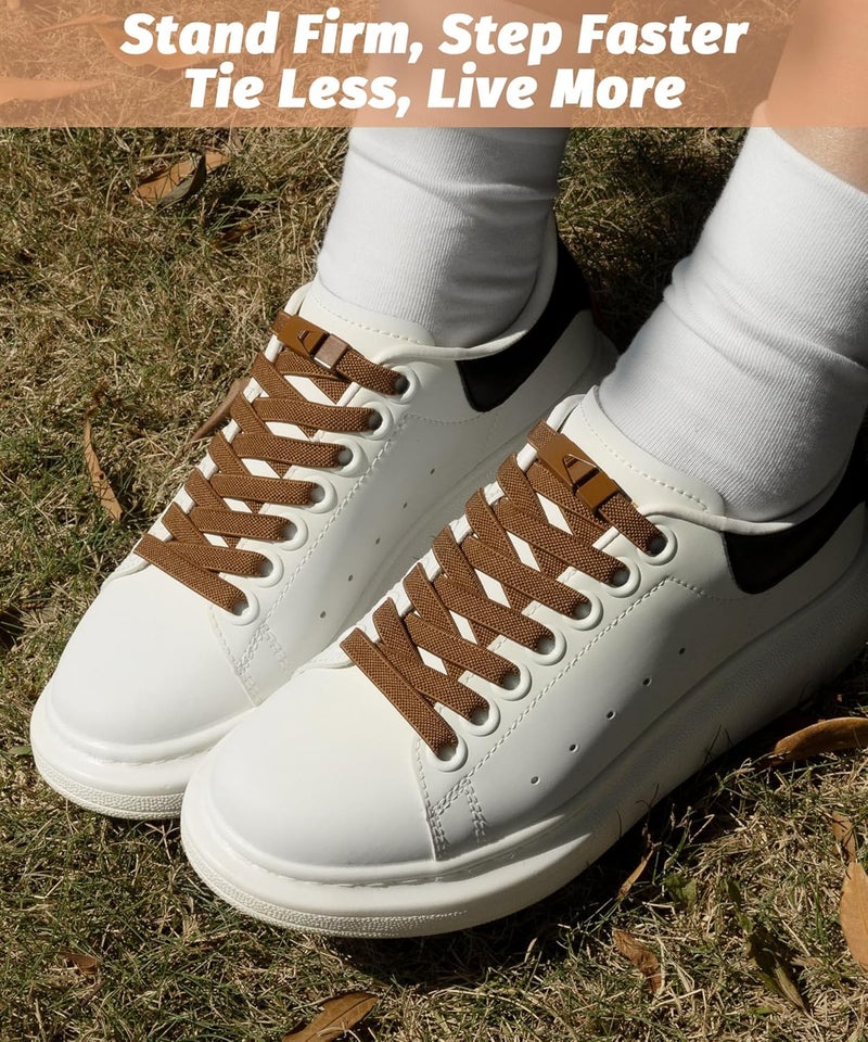 Stepace 2 Pairs Elastic Shoe Laces for Sneakers No Tie Shoelaces for Adults and Kids 5/16" Wide One Size Fit All - Image 3